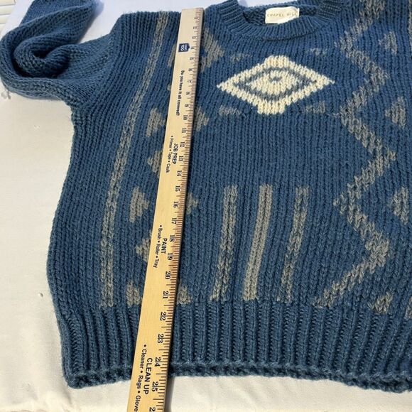 VINTAGE 90’s Chapel Hill Sweater Blue Acrylic Pullover Crew Neck - Picture 6 of 8